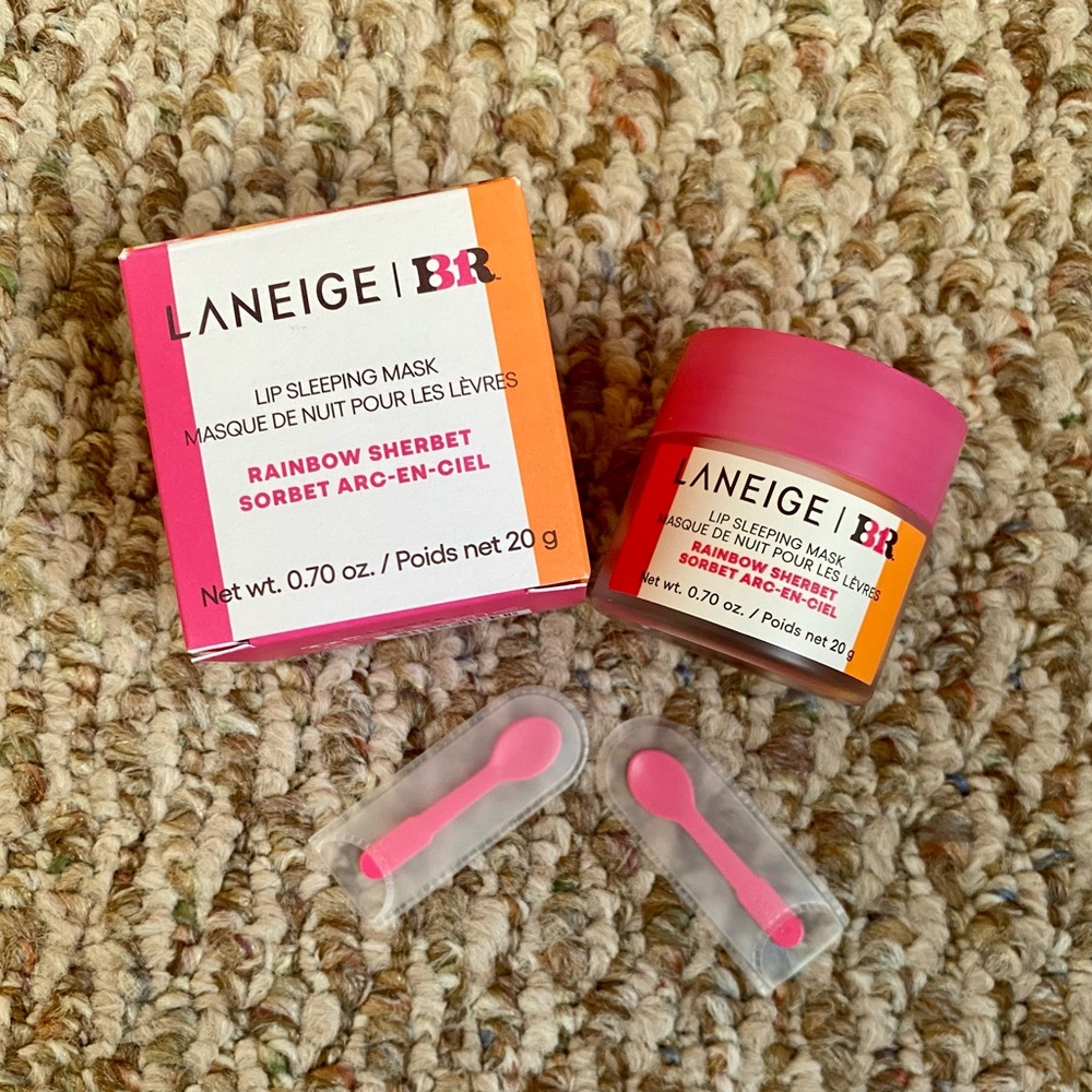 NEW Laneige Baskin Robbins Rainbow Sherbet Lip Sleeping Mask Bonus Scoop